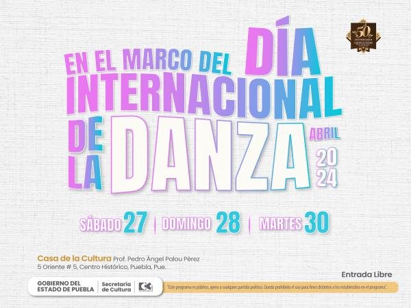 Programa Casa de la Cultura eventos por “Día de la Danza”