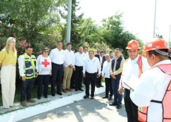 Participa Américo Villarreal en simulacro durante el Día Nacional de Protección Civil