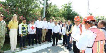 Participa Américo Villarreal en simulacro durante el Día Nacional de Protección Civil