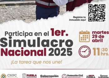 Invita Gobierno del Estado a sumarse al primer “Simulacro Nacional 2025”