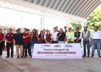 Comunidad y Gobierno de Puebla refuerzan lazos con faena de seguridad