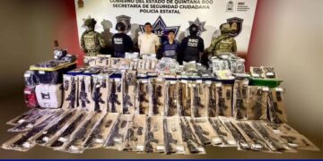 Caen en Quintana Roo dos operadores del CJNG tras aseguramiento histórico de armas