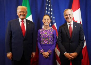 Sheinbaum, Trump y Carney sostienen su primera reunión trilateral tras el sorteo del Mundial 2026