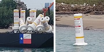 EU instala boyas en el río Bravo frente a Matamoros; México mantiene vigilancia