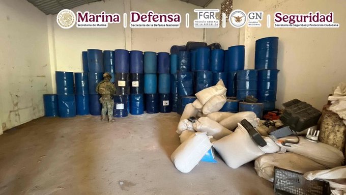 Marina desmantela complejo de producción de drogas sintéticas en Guerrero
