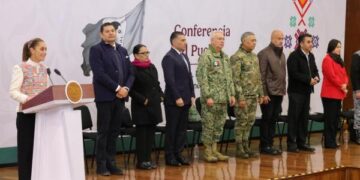 Destaca presidenta Sheinbaum reducción de delitos en Puebla