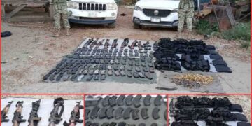 Localizan centro logístico del crimen organizado con más de 50 vehículos en Huixtla, Chiapas