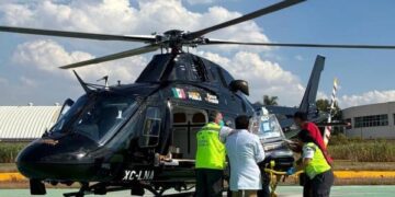Con helicópteros al servicio de la salud, Puebla garantiza atención oportuna con 31 traslados