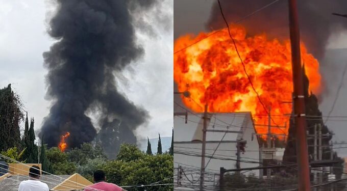 Explosión de cuatro autotanques de gas en Puebla obliga a evacuar a más de 2 mil personas