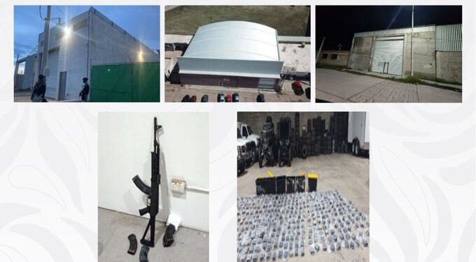Fuerzas federales aseguran 46 vehículos, tres inmuebles y armamento en operativo contra el Cártel del Pacífico en Durango