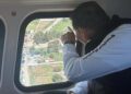 Por tierra y por aire, gobernador Armenta Mier recorre zona afectada en Ciudad Serdán