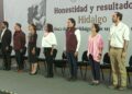 Normalistas irrumpen en evento de Sheinbaum en Hidalgo y reclaman justicia