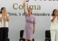 Sheinbaum pide respeto ante protestas durante su informe en Colima y acusa a inconformes de ser “infiltrados”