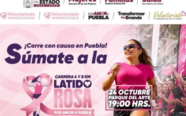 Gobierno del Estado impulsa la carrera Latido Rosa en apoyo a mujeres con cáncer