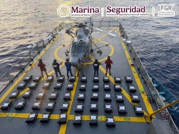 México y Estados Unidos decomisan 1.2 toneladas de presunta cocaína en aguas del Pacífico