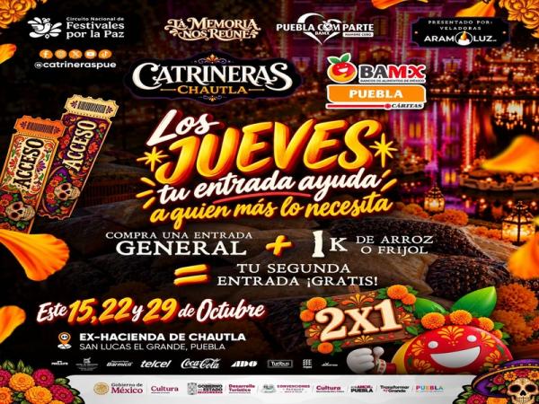 “Puebla Comparte” une solidaridad y tradición en Catrineras Chautla 2026